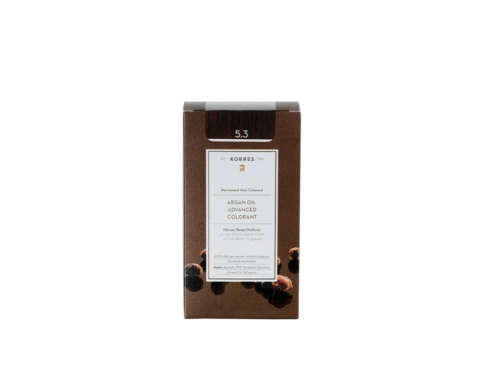 Korres Argan Oil Advanced Colorant, 5.3 Καστανό Ανοιχτό Μελί, 50ml
