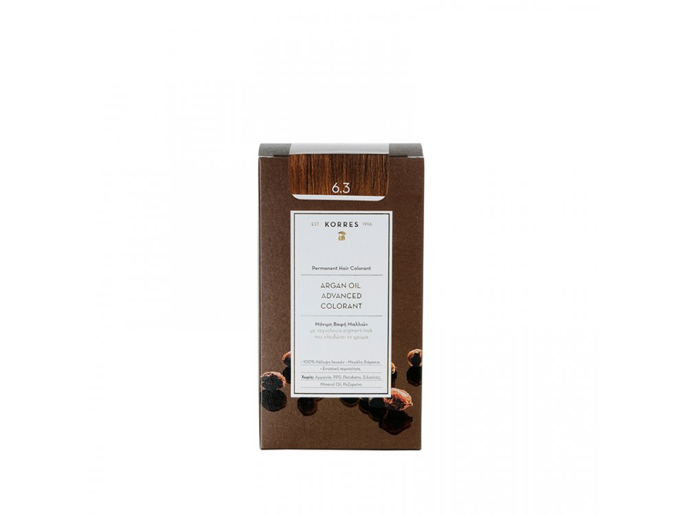 Korres Argan Oil Advanced Colorant, 6.3 Ξανθό Σκούρο Μελί, 50ml