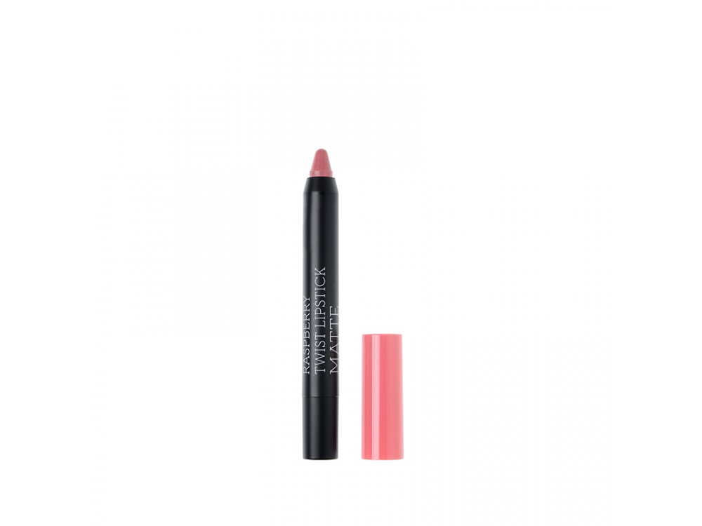 Korres Raspberry Matte Twist Lipstick Dusty Pink, Ματ Κραγιόν σε Συσκευασία Μολυβιού, 1,5gr