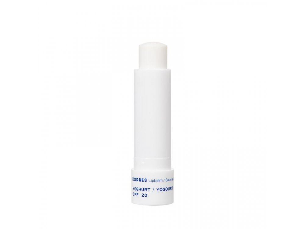 Korres Lipbalm Yogurt SPF20, Ενυδατική Φροντίδα για Χείλη Γιαούρτι και Aντηλιακή Προστασία SPF20