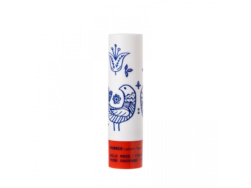Korres Lip Balm Wild Rose Tinted, Ενυδατική Φροντίδα για Χείλη με Άγριο Τριαντάφυλλο με Χρώμα, 4,5g