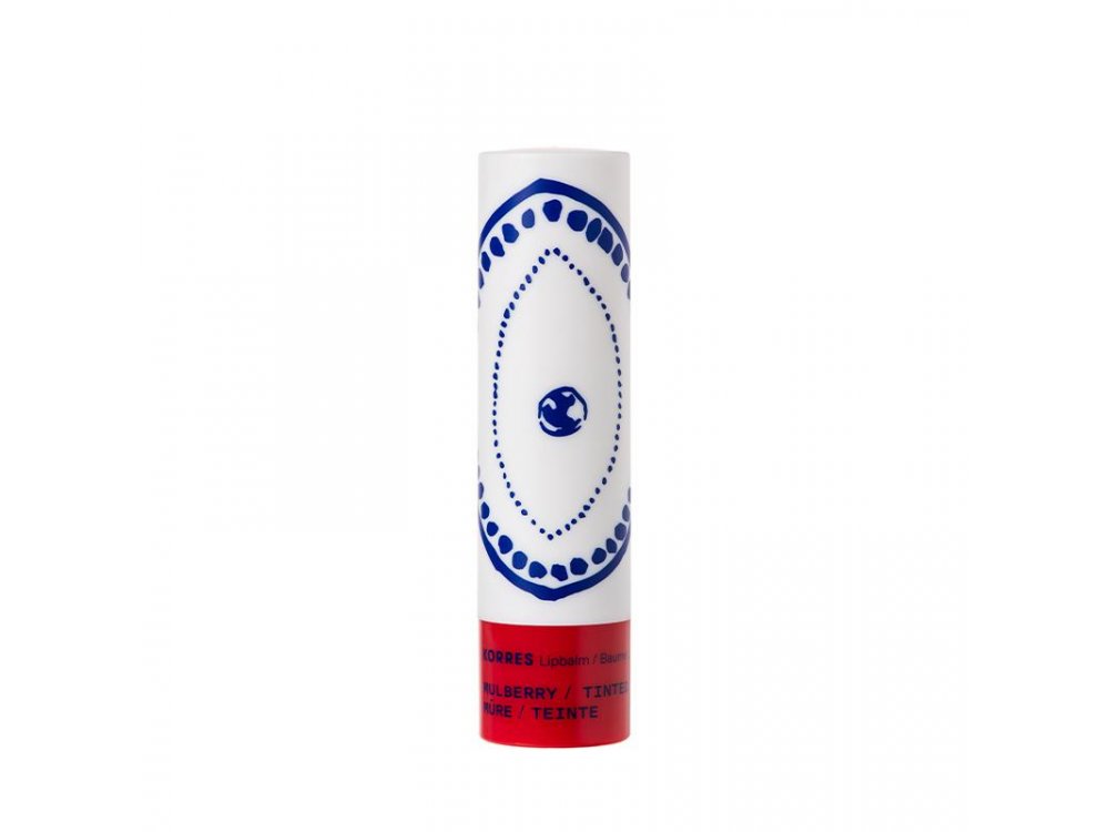 Korres Lipbalm Mulberry Tinted, Ενυδατική Φροντίδα για τα Χείλη Κόκκινα Μούρα με Χρώμα, 4.5g