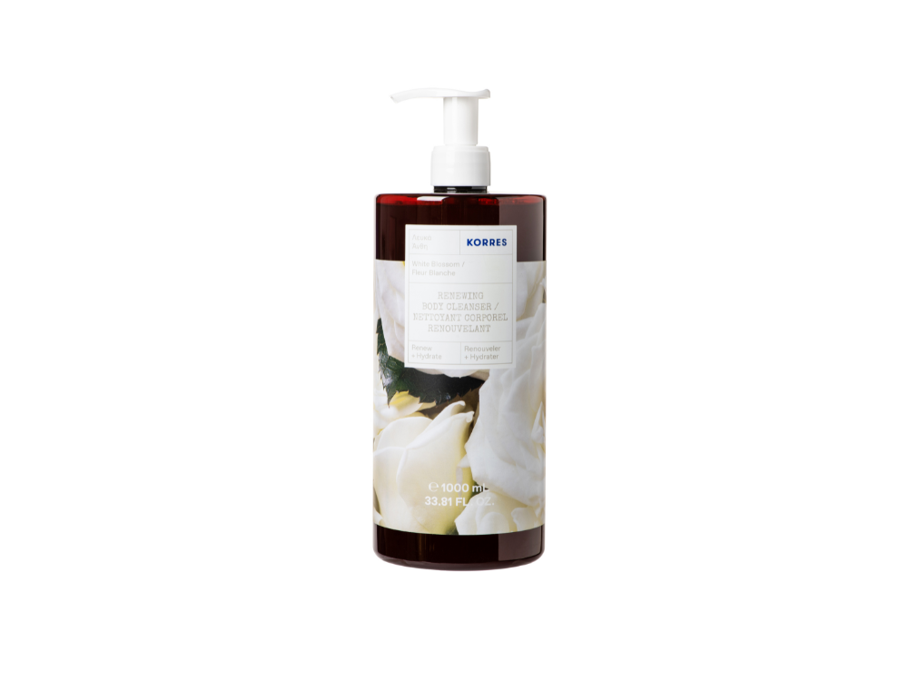 Korres Renewing Body Cleanser Aναζωογονητικό Αφρόλουτρο με Άρωμα Λευκά Άνθη, 1000ml
