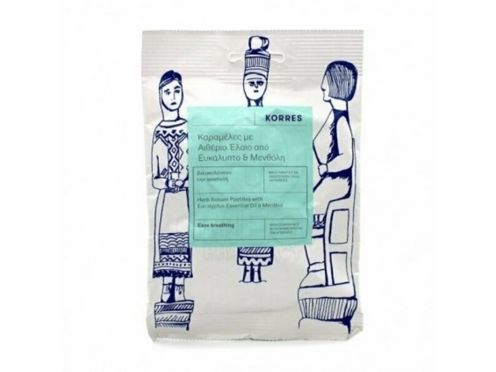 Korres Καραμέλες με αιθέρια έλαια από Ευκάλυπτο & Μενθόλη 60g