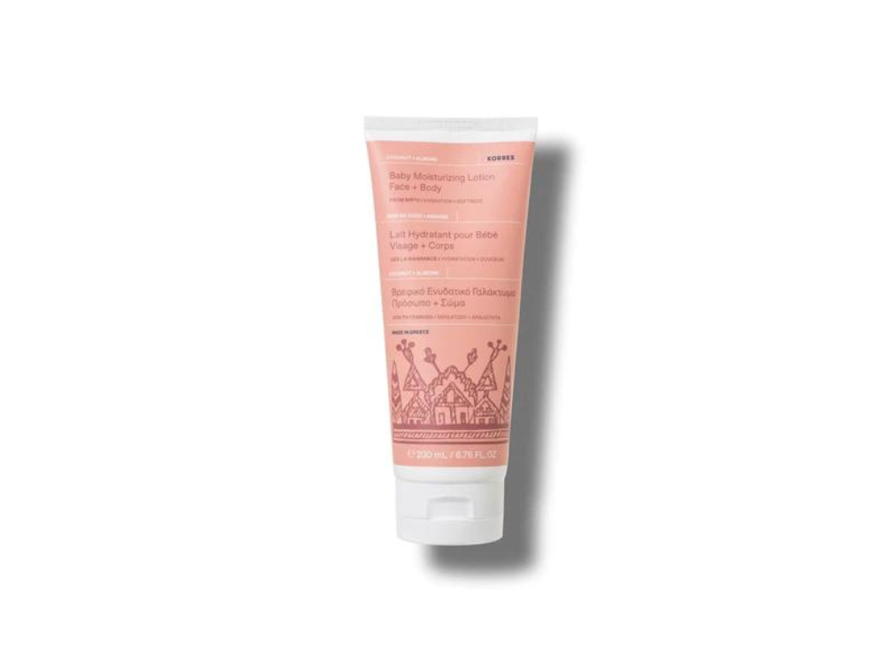Korres Βρεφικό Ενυδατικό Γαλάκτωμα για Πρόσωπο & Σώμα με Καρύδα & Αμύγδαλο, 200ml