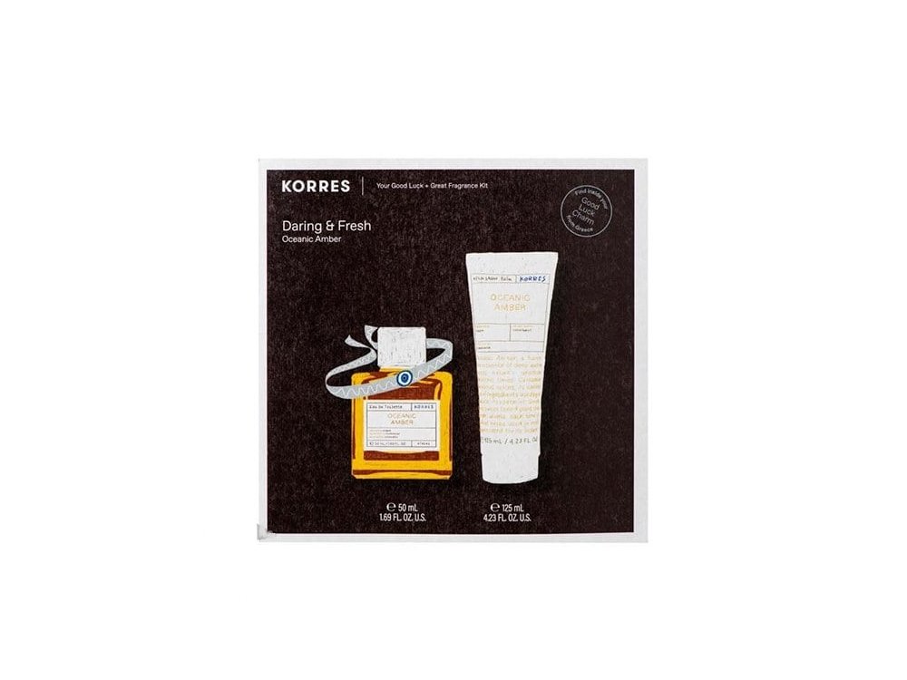Korres Promo Daring & Fresh Oceanic Amber Ανδρικό Άρωμα EDT, 50ml, Aftershave Balm, 125ml & Δώρο Βραχιόλι Καλής Τύχης