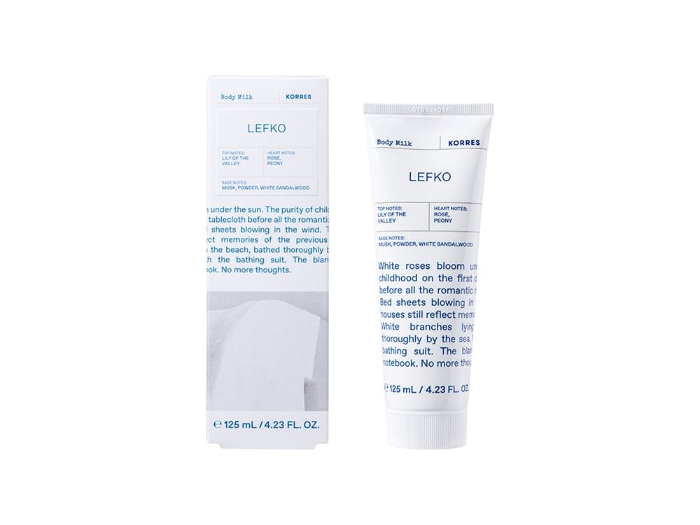 Korres Lefko Body Milk, Γαλάκτωμα Σώματος, 125ml