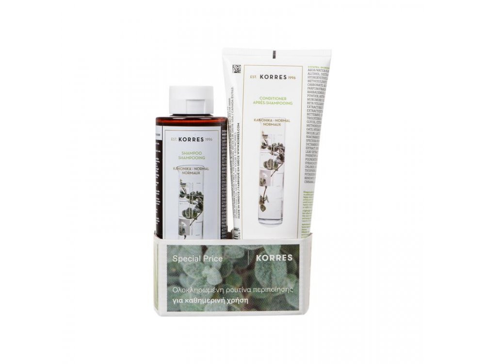 Korres Set με Σαμπουάν, 250ml & Μαλακτική Κρέμα Αλόη & Δίκταμο για Κανονικά Μαλλιά, 200ml