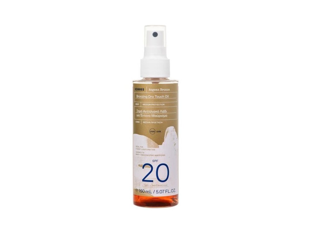 Korres Aegean Bronze Bronzing Dry Touch Oil Ξηρό Αντηλιακό Λάδι Σώματος για Έντονο Μαύρισμα με SPF 20, 150ml