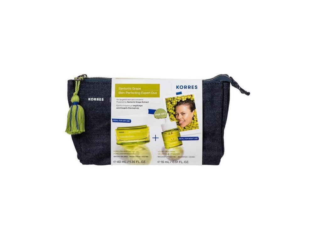 Korres Promo Santorini Grape Poreless, Skin Face Cream 40ml & Δώρο Velvet Skin Drink Face Dry Oil 15ml & Δώρο Νεσεσέρ, 1τμχ