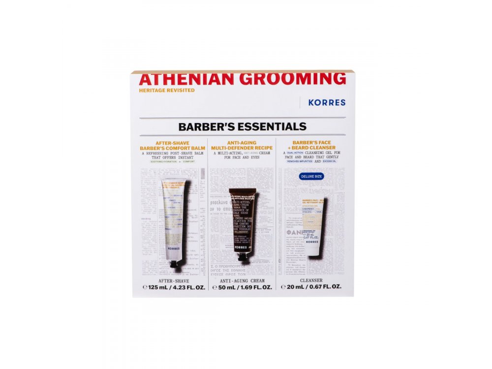 Korres Athenian Grooming Barber's Essentials Set, Σετ Περιποίησης Προσώπου για Άνδρες, 1σετ