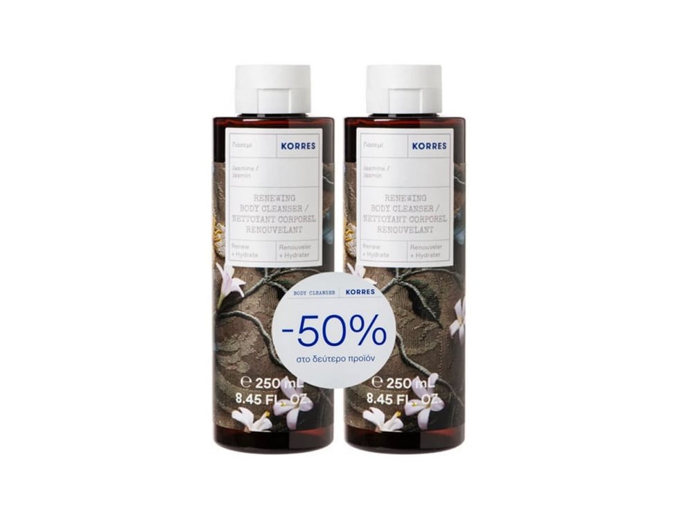 Korres Promo (- 50% στο Δεύτερο Προϊόν) Γιασεμί Αφρόλουτρο, 2x250ml, 1σετ
