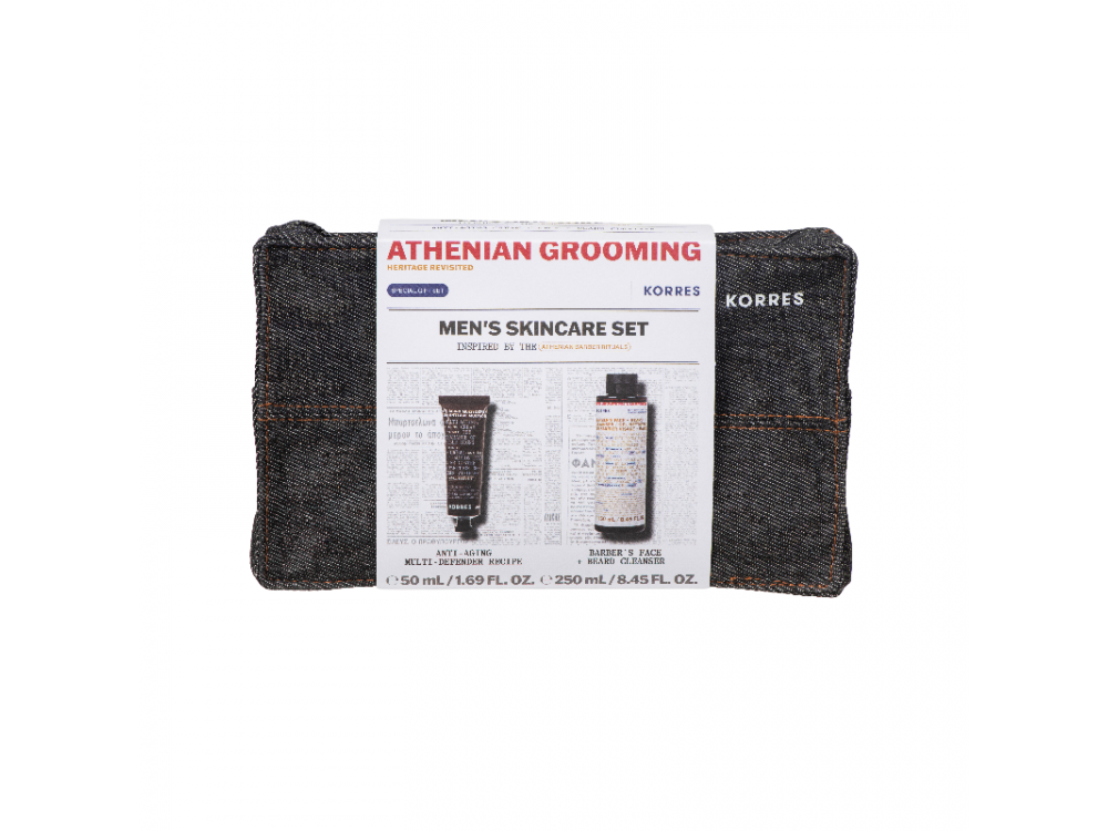 KORRES Athenian Grooming Ανδρική Αντιγηραντική Κρέμα 50ml + Barber's Face & Beard Cleanser Καθαριστικό Για Πρόσωπο Και Γένια 250ml