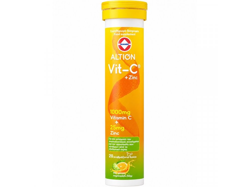 Altion Vitamin C 1000mg & Zinc 25mg, Συμπλήρωμα Διατροφής με Βιταμίνη C & Ψευδάργυρο, 20 Effer.tabs