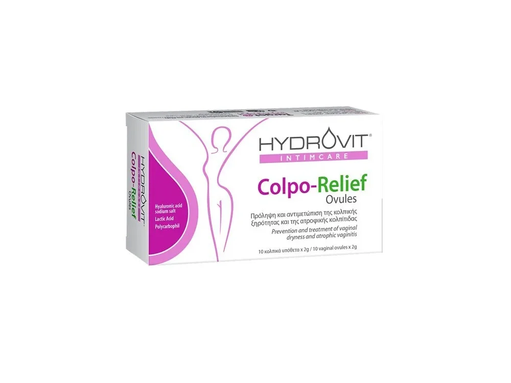 Hydrovit Intimcare Colpo-Relief Ovules Kολπικά Yπόθετα Iδανικά Για Διατήρηση Της Φυσικής Άμυνας Του Κόλπου 10 κολπικά υπόθετα x 2gr