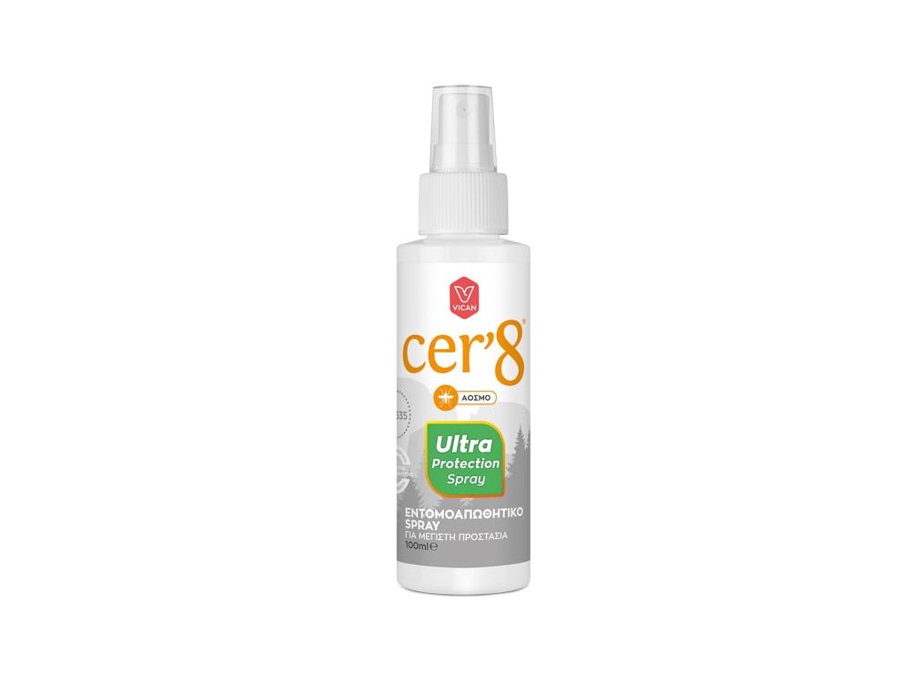 Cer' 8 Ultra Protection Spray, Εντομοαπωθητικό Spray για Μέγιστη Προστασία, 100ml