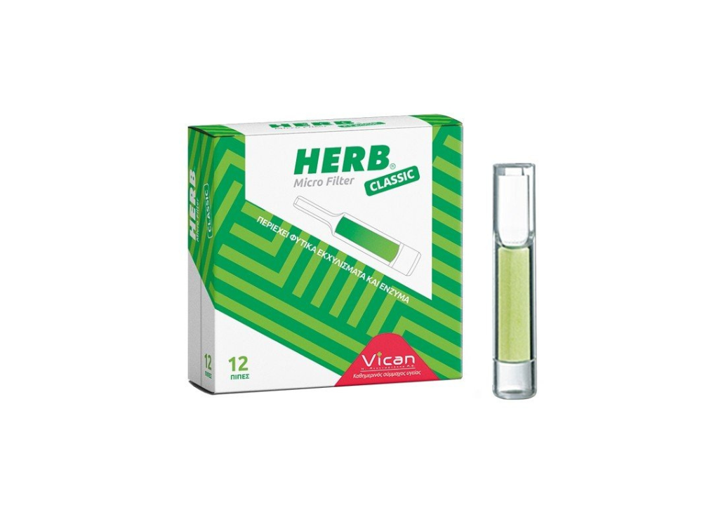 Herb Πίπες Micro Filter Ανταλλακτικά Φίλτρα για Κανονικό Τσιγάρο, 12τμχ