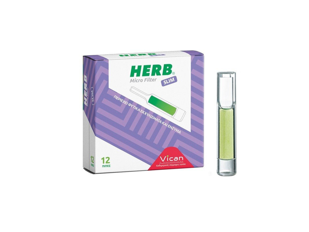 Herb Πίπες Micro Filter Slim Φίλτρα για Slim Τσιγάρα, 12τμχ