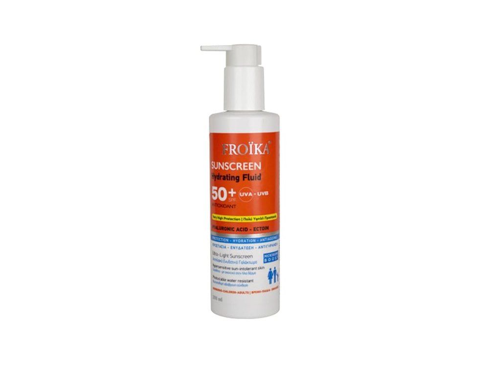 Froika Sunscreen Hydrating Fluid SPF 50+ Αντηλιακό Γαλάκτωμα Με Υαλουρονικό Οξύ Για Πρόσωπο & Σώμα, 250ml
