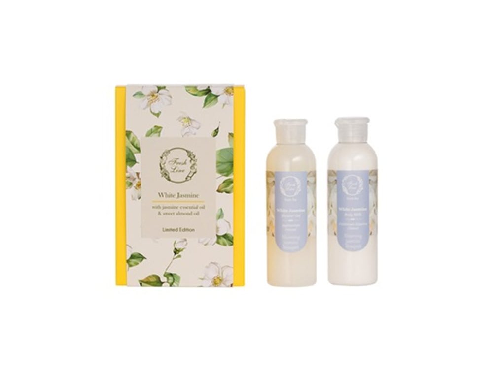 Fresh Line White Jasmine, Σετ Περιποίησης Σώματος Αφρόλουτρο, 200ml & Αρωματικό Γαλάκτωμα Σώματος, 200ml, 1σετ