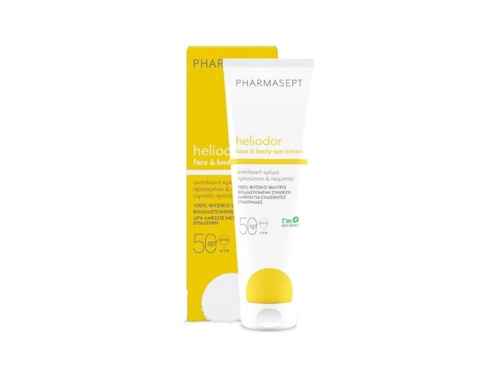 Pharmasept Heliodor Face & Body Sun Cream, Αντηλιακή Kρέμα για Πρόσωπο & Σώμα Spf50, 150ml