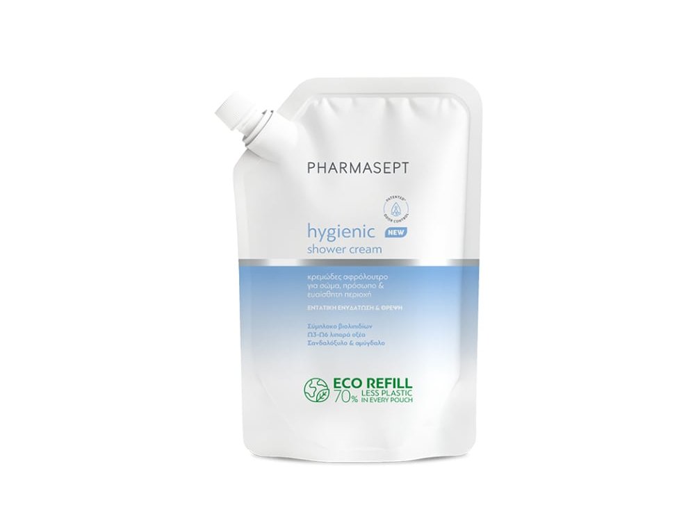 Pharmasept Hygienic Shower Cream Refill, Aνταλλακτικό Κρεμώδες Αφρόλουτρο για Ενυδάτωση & Θρέψη, 900ml