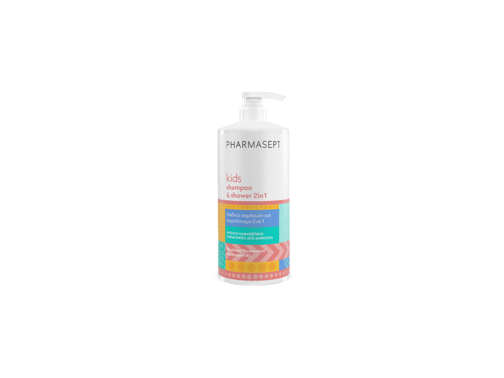 Pharmasept Kids Shampoo & Shower 2 in 1 Απαλό Παιδικό Σαμπουάν & Αφρόλουτρο, 1L