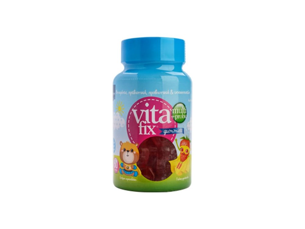 Intermed Multi & Probio VitaFix Gummies "Bear" Strawberry Παιδικές Πολυβιταμίνες σε Ζελεδάκια, Γεύση Φράουλα, 60τμχ