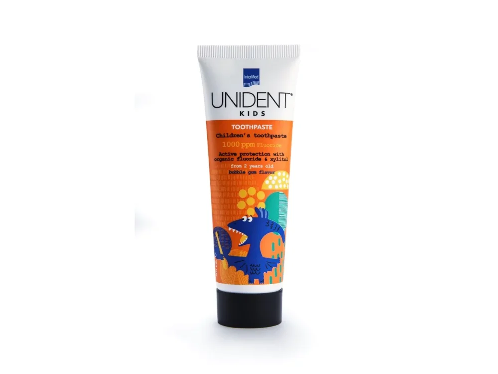 Intermed Unident Kids Toothpaste 1000ppm Οδοντόκρεμα με Γεύση Τσιχλόφουσκα για 2+ Ετών, 50ml