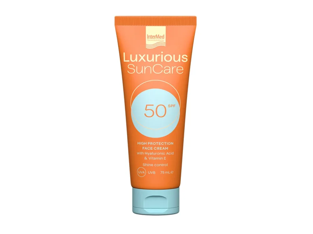 Intermed Luxurious Sun Care Face Cream Αντηλιακή Κρέμα Προσώπου SPF50, 75ml