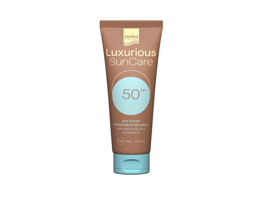 Intermed Luxurious Silk Cover Bronze Beige SPF50, Υψηλή Αντηλιακή Προστασία Προσώπου με Ήπια Καλυπτικότητα, 75ml
