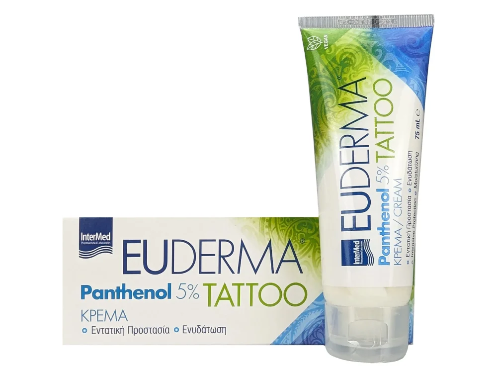 Intermed Euderma Panthenol 5% Tattoo Cream Ενυδατική Kρέμα για Aνάπλαση, 75ml