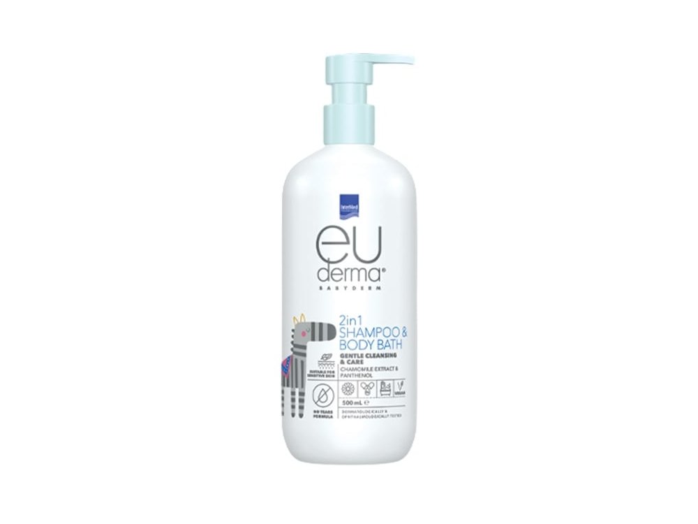 Intermed Euderma Babyderm 2in1 Shampoo & Body Bath Απαλό 2σε1 Σαμπουάν & Αφρόλουτρο, 500ml