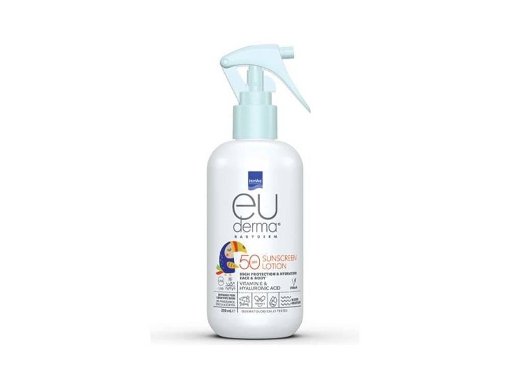 InterMed Euderma Babyderm Sunscreen Lotion SPF50 Βρεφικό Αντηλιακό Γαλάκτωμα για Πρόσωπο & Σώμα από 6m+, 200ml