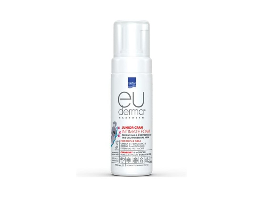 Intermed Euderma Babyderm Junior Cran Intimate Foam Αφρός Καθαρισμού της Γεννητικής Περιοχής για Αγόρια & Κορίτσια, 150ml