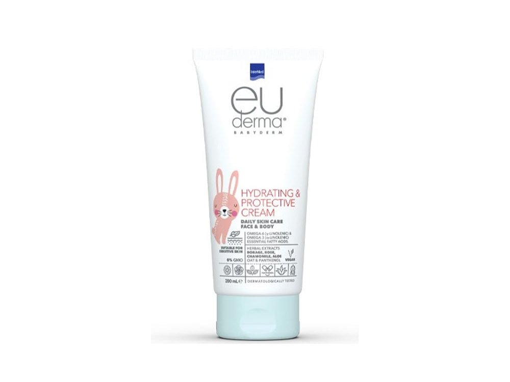 Intermed Euderma Babyderm Hydrating & Protective Cream Ενυδατική & Προστατευτική Κρέμα για Πρόσωπο και Σώμα, 200ml