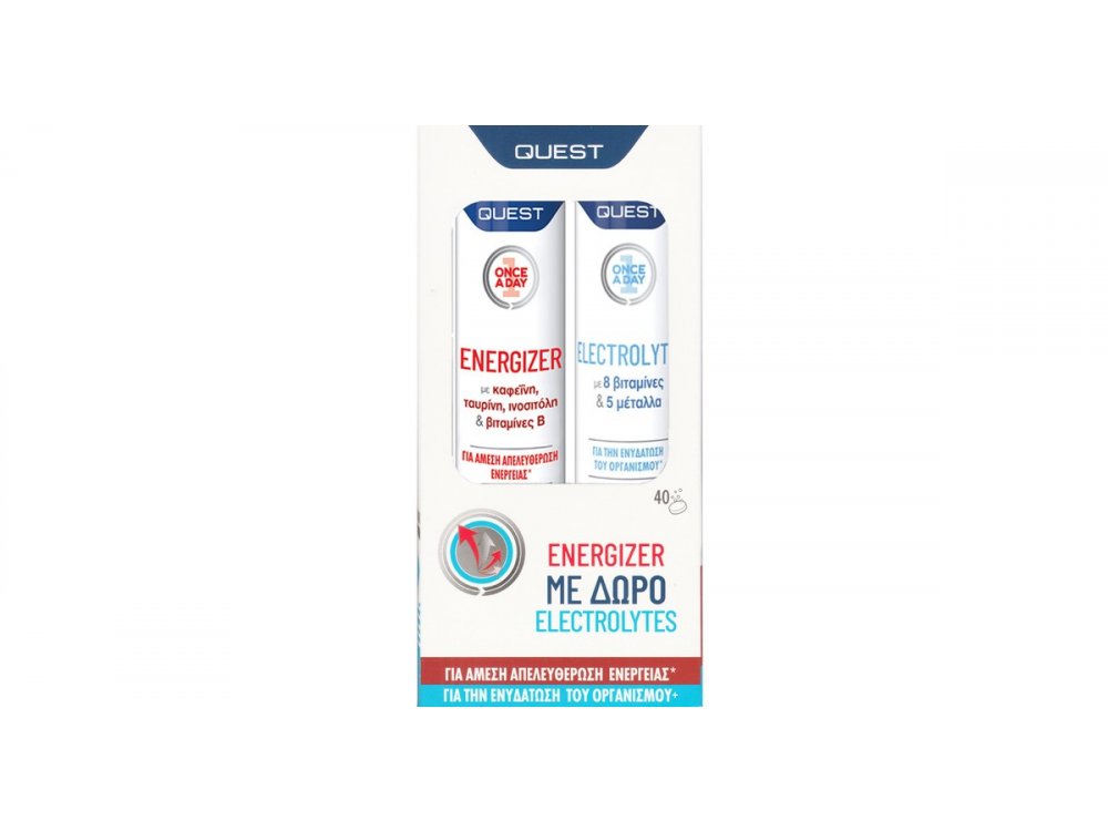 Quest Once A Day Energizer, 20eff.tabs & Δώρο Once A Day Electrolytes, 20eff.tabs