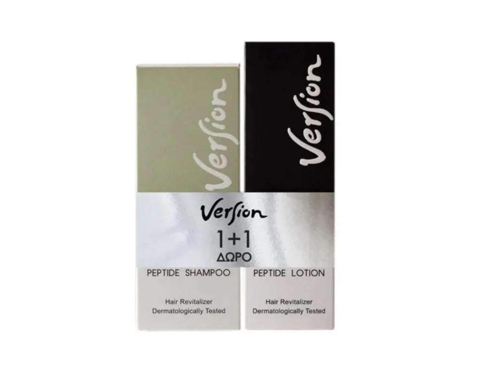 Version Peptide Shampoo & Lotion Promo Set, Ολοκληρωμένη Θεραπεία Τριχόπτωσης Σαμπουάν 200ml & Λοσιόν 50ml με Πεπτίδια, 2τμχ