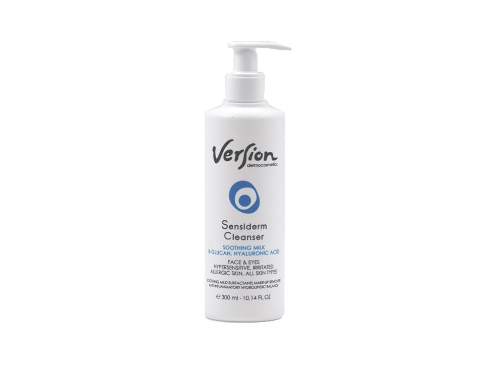 Version Sensiderm Cleanser Soothing Milk Face & Eyes, Καθαριστικό Γαλάκτωμα για Πρόσωπο & Μάτια, 300ml