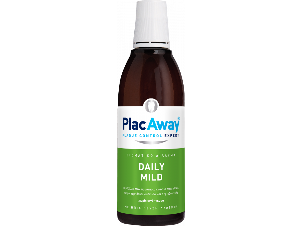 Plac Away Daily Mild, Ήπιο Στοματικό Διάλυμα με Δροσερή Γεύση Δυόσμου, 500ml