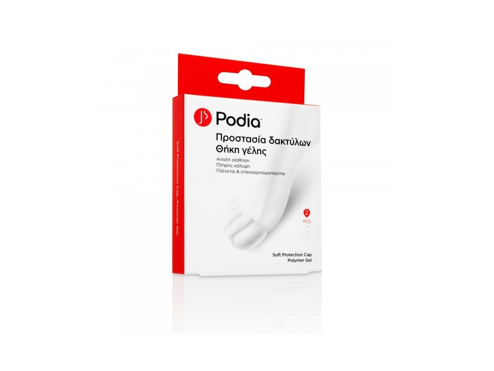 Podia Soft Protection Cap Polymer Gel, Θήκη Γέλης για Προστασία Δακτύλων Large, 2τμχ