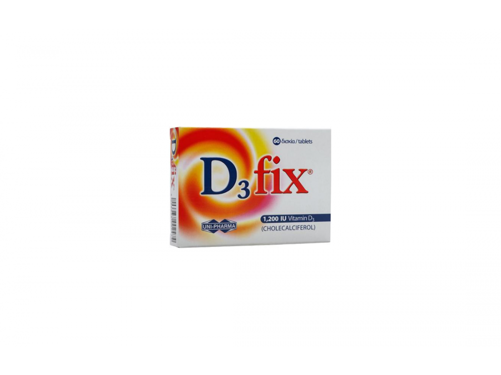 Unipharma D3 Fix, Βιταμίνη D3, 1.200iu 60tabs