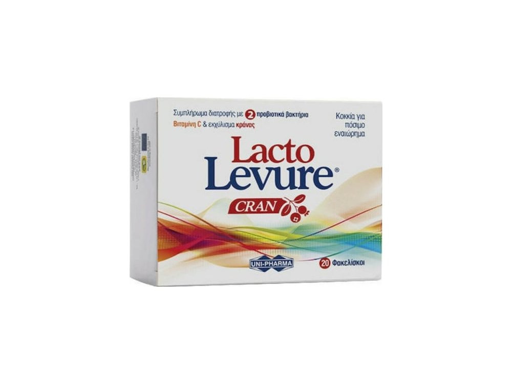 Unipharma Lacto-Levure Cran Συμπλήρωμα Διατροφής με Εκχύλισμα από Cranberries, 20 Φακελίσκοι