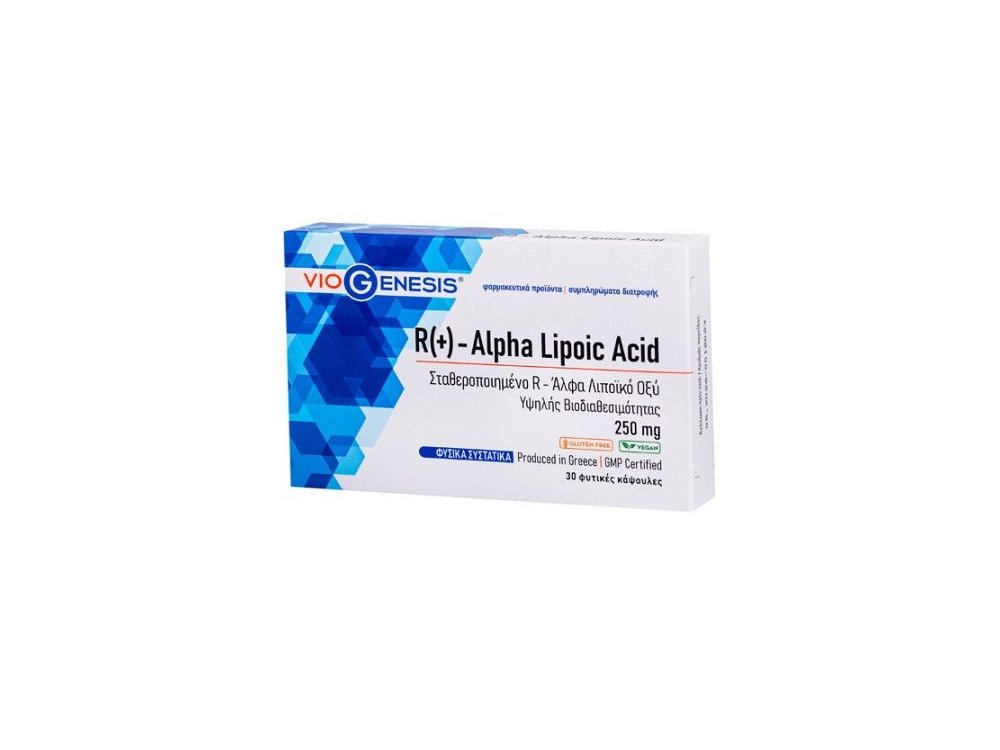 Viogenesis Vegan R(+) Alpha Lipoic Acid 250 mgViogenesis, 30tabs