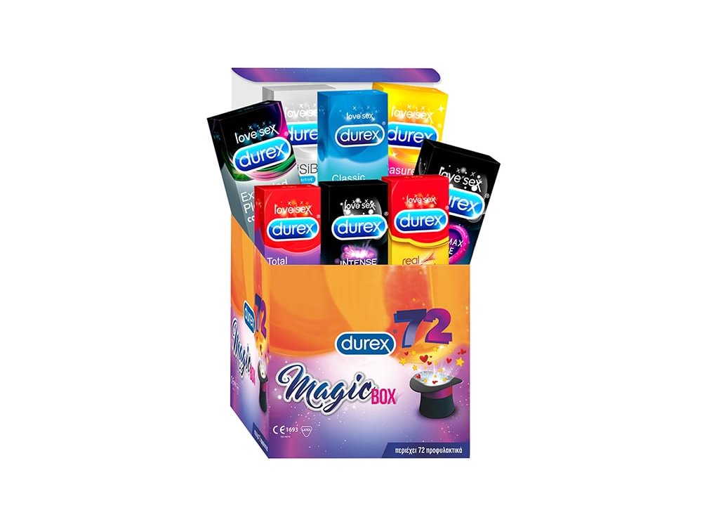 Durex Magic Box Πακέτο Προφυλακτικών για Όλες τις Διαθέσεις, 72τμχ