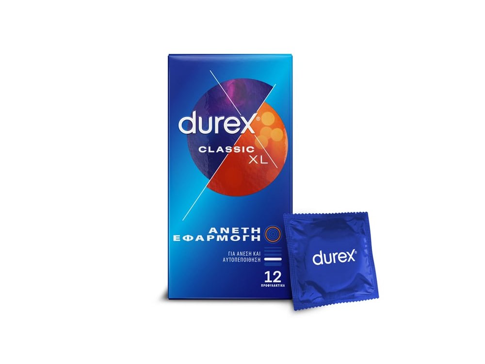 Durex Προφυλακτικά Classic Άνετη εφαρμογή XL, 12τμχ