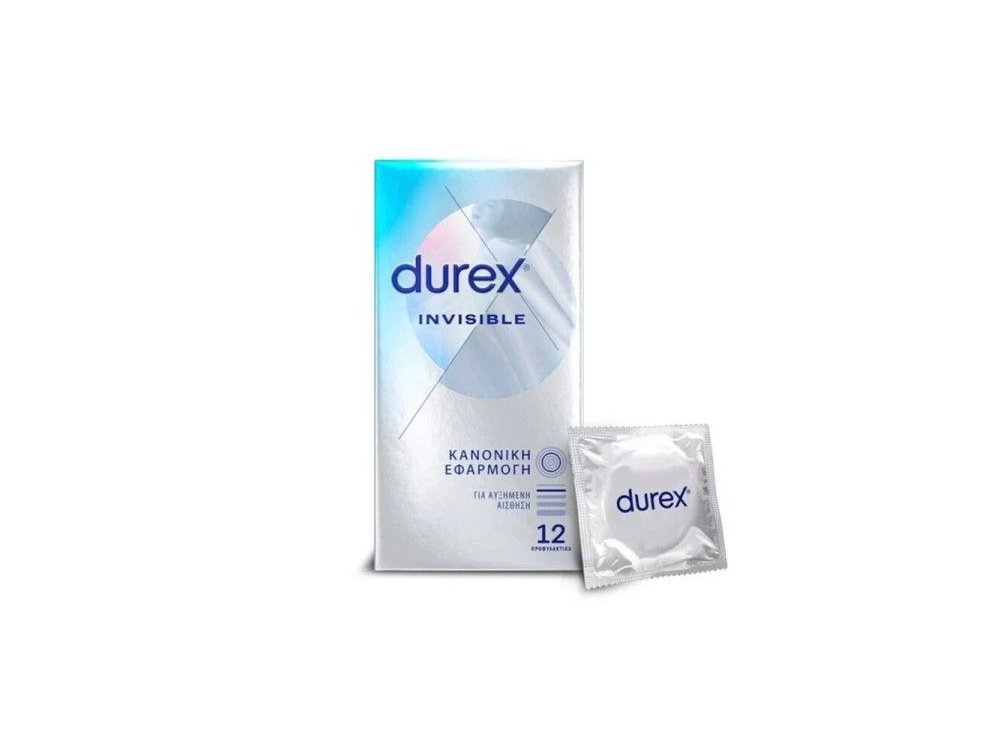 Durex Invisible Extra Sensitive, Εξαιρετικά Λεπτά Προφυλακτικά, 12τμχ