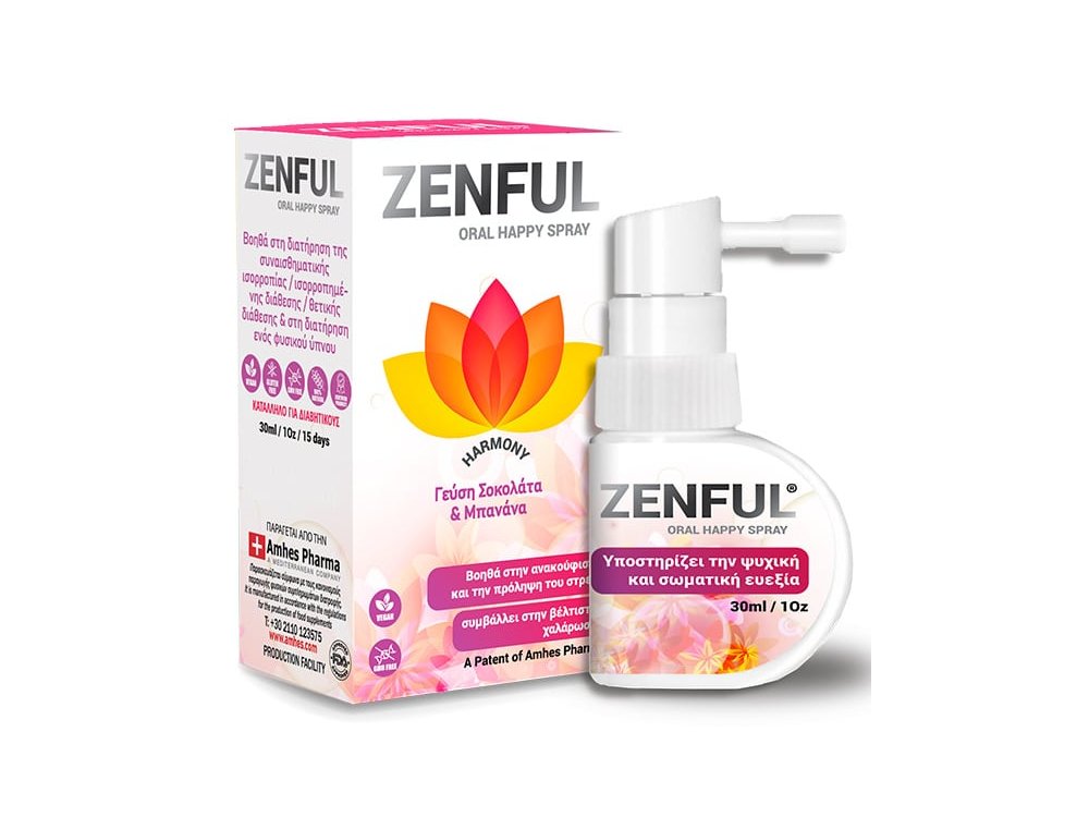 Amhes Pharma Zenful Oral Happy Spray, Συμπλήρωμα διατροφής για την πρόληψη του στρες, 30ml