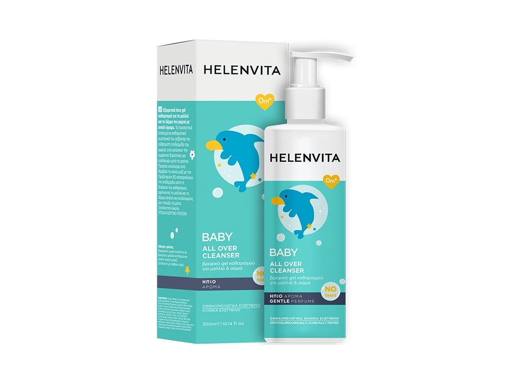 Helenvita Baby All Over Cleanser, Βρεφικό Καθαριστικό Υγρό για Σώμα & Μαλλιά, 300ml