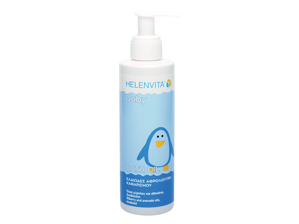 Helenvita Baby Bath Oil Cleanser, Βρεφικό Καθαριστικό Ελαιώδες Αφρόλουτρο, 200ml